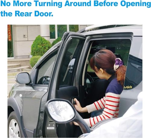 Image of Automaze 3R Car SUV Side View Mirror Wide Angle Blind Spot Mirror Auto Exterior Rearview Mirrors With Convex Clean Surface Stick on B-Pillar for Rear Seat Passengers Set of 2