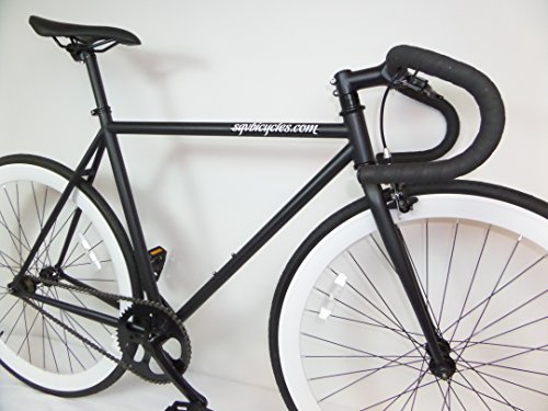 black and white fixie bike