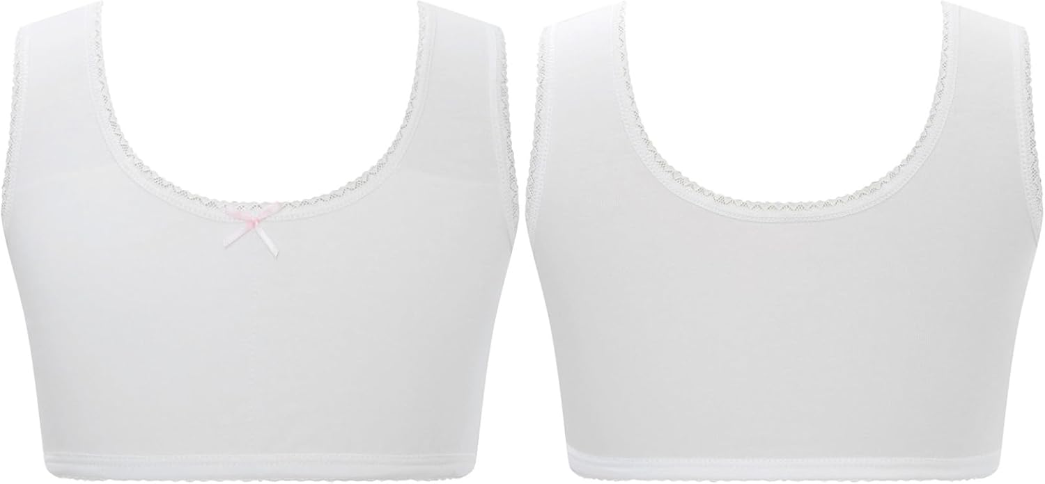 Loyan Teen Girls Seamless Training Bra Underwear Crop Tops Cotton Bralettes Breathable Sports Bras