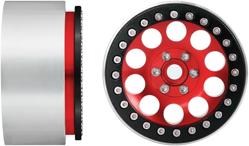 RCLIONS RC 2.2" Beadlock Wheels 35mm Aluminum Rims for AXIAL Wraith RR10 TRX4 SCX10 Redcat Gen8 1/10th RC Crawler Truck Car