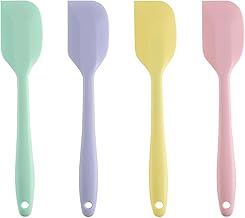 4 Pcs Small Silicone Spatula, Heat Resistant Rubber Spatulas Non-Stick Baking Spatula Silicone Kitchen Utensils for Mixing, Cooking and Baking