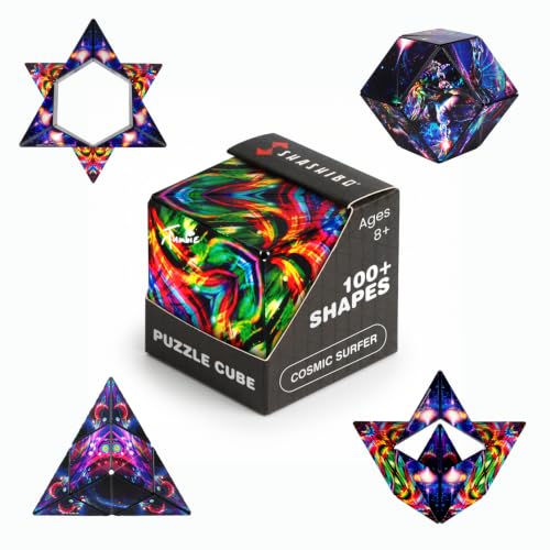 Image of Shashibo DODECA Magnetic Puzzle Cube, Sensory Fidget Toy for Adults & Kids, Stress Relief Fidget Toy for All Ages, Cool Fidget Toys for Desk, Shape Shifting Box, 100+ Possible Shapes