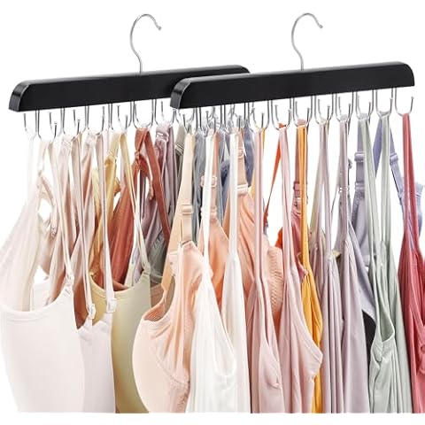 Sgokuno Bra Hangers for Closet Organizer, Tank Top Hanger with 20 Foldable Bra Hanger Hooks, Space Saving Hangers，Perfect for Dorm & Apartment essientials for Closet Organizers and Storage. Cover
