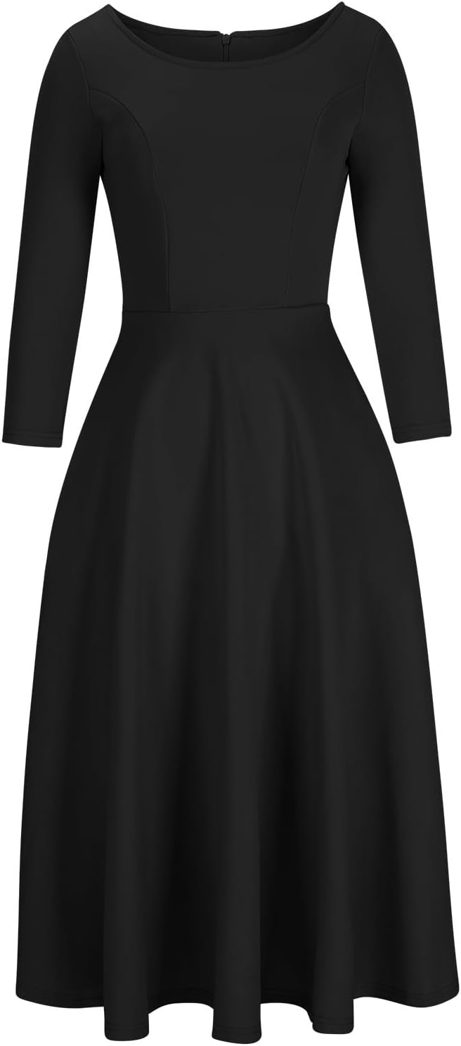 A-Line Fit and Flare Dress (Black)