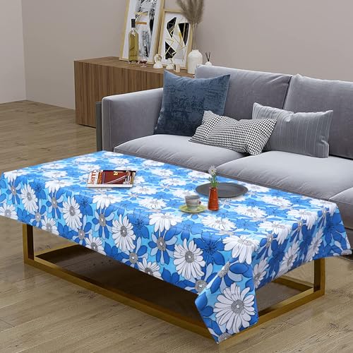 Image of Dakshya Industirs PVC Waterproof Table Cover 36x54 Inch Floral Printed Center Table Cover Washable Plastic Table Sheet Oilproof Dining Table Cover for Coffee Table Living Room Home (Classic Petal)