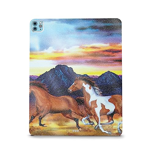 Image of MightySkins Carbon Fiber Skin Compatible with Apple iPad Pro 12.9 inch M2 6th Gen (2022) Full Wrap Kit - Wild Horses | Protective, Durable Textured Carbon Fiber Finish | Easy to Apply | Made in The USA