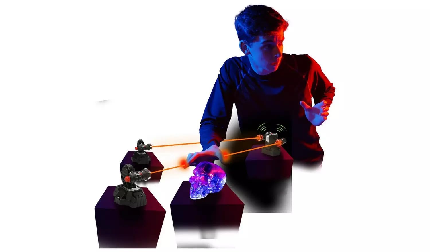 Spy X Lazer Piège Alarme Piège pour protéger vos objets de valeur contre les intrus et les voleurs avec faisceaux LED