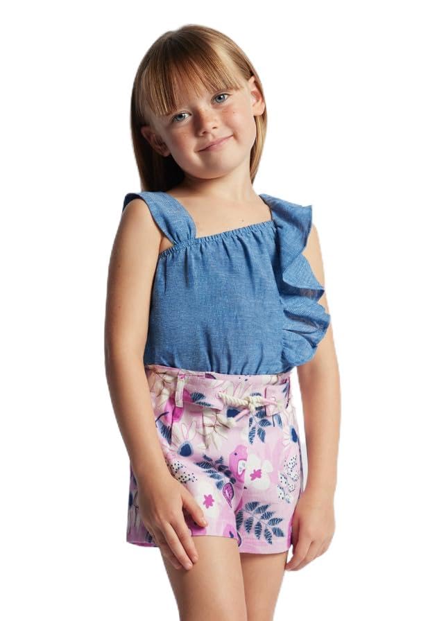 Pantalón corto niña Mayoral 03253 de algodón rosa original con tejido suave transpirable