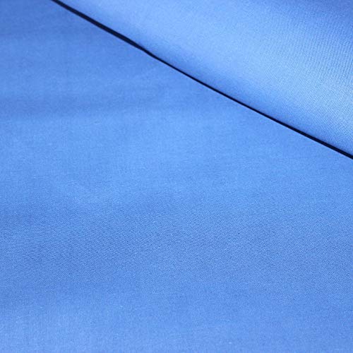 Pingianer - Tela para niños lisa, 100 % algodón, venta por metros, tela para artesanía y costura (azul medio, 100 x 160 cm)