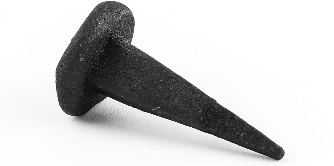Renovators Supply Manufacturing Black Wrought Iron Nails 1.38" L Small Round Clavos Decorative Nails for Barn, Gate, Window Shutter Or Doors with Black Powder Coat Finish Home Hardware Pack of 50