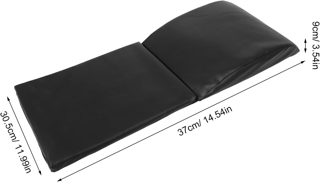 Kisangel Foldable Abdominal Training Mat Portable Sit up Ab Work Mat with Cushion Support Black for Core Workout and Gym Exercise