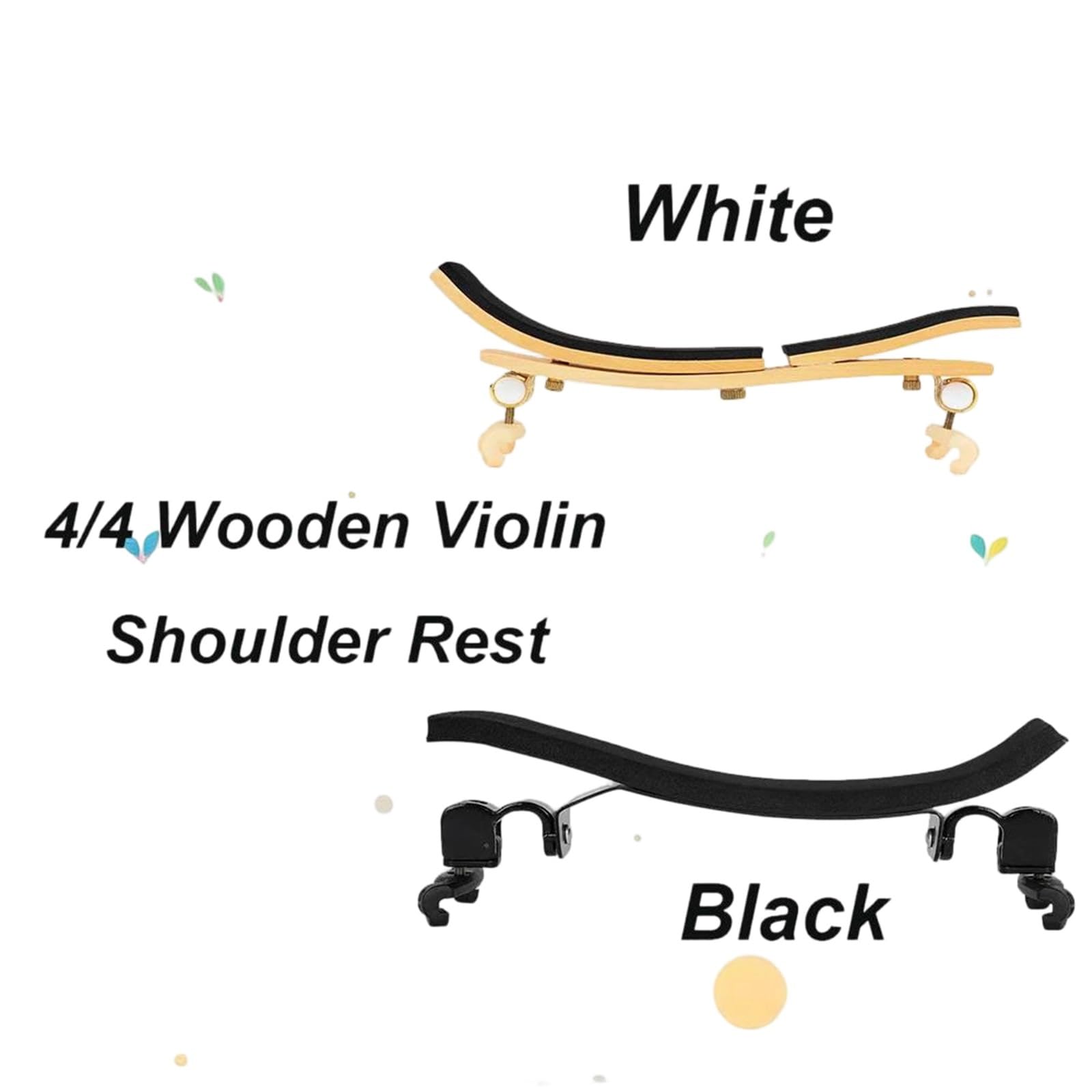 Apoyo Para El Hombro Del Violín Reposapiés Para Violín Almohadilla Para Violín Mentonera Ajustable | Soporte de hombro para violín de aleación de aluminio Cómodo de llevar(White)
