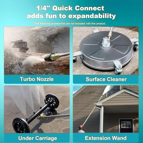Electric Pressure Washer Adjustable 5000PSI 4.0 GPM High Power Washers with 33ft Hose Reel, 4 Nozzle and Foam Cannon, Power Washers Machine for Home, Cars, Patio (Navy Blue) - Image 7