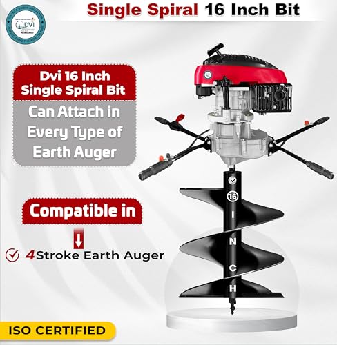 Image of DVI Universal 16 Inch Earth Auger Drill Bit /Planter | Fit In 4 Stroke 196CC Earth Auger | Made With High Metal & ISI Approved Pipe For Durablity | For Digging Holes, Plantation. (16 inch INCH BIT)