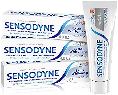 Sensodyne Extra Whitening Sensitive Teeth Whitening Toothpaste - 4 Ounces (Pack of 3)