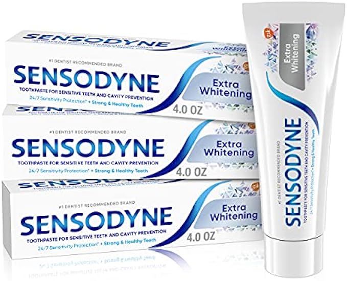 Sensodyne Extra Whitening Sensitive Teeth Whitening Toothpaste - 4 Ounces (Pack of 3)