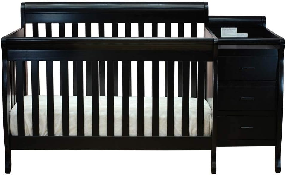 Crib and Changer Combo in Black Finish by AFG Baby