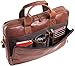 Leather briefcase 18 Inch Laptop Messenger Bags for Men and Women Best Office briefcase Satchel Bag (Tan)