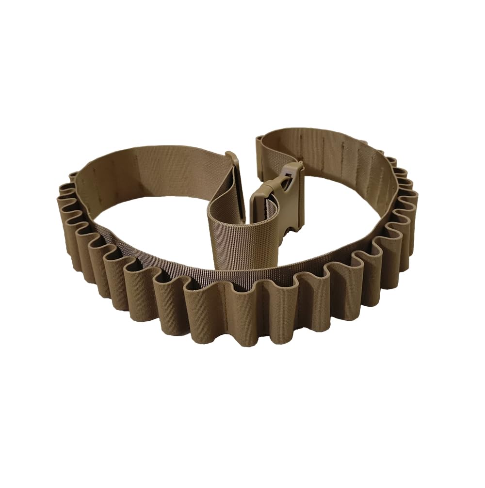 32 Rounds Shotgun Shells Belt Shotgun Holder Strap for 12 Ga or 20 Gauge (Khaki)