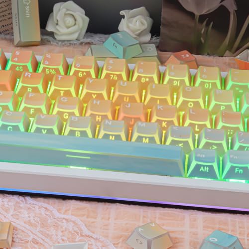 Keycaps PBT mecánicas perfil Cherry con 137 teclas translúcidas side printed 6