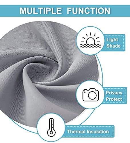 Image of RYB HOME Blackout Curtains, Room Divider Curtains for Bedroom, Full Shade Privacy Drapes for Window Decor,Ceiling to Floor Wall Panels for Room Patitions, W60 x L84 inches, Sliver Grey, 1 Pc
