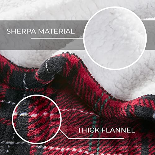Mp2 Kids Heated Blanket Electric Throw,Plush Sherpa Small Throws For Lap W/ 3 Heating Levels & 2 Hours Auto Shut Off For Adults, Ul Certified Emf Safe,Machine Washable - 50"X 60", Red/Black Plaid #TOP5