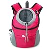 Fhiny Dog Carrier Backpack Comfortable Doggy Front Backpack Pet Puppy Carrier Travel Pack with Breathable Head Out Design and Padded Shoulder for Walking Biking Hiking Camping Rose Large 9 14lbs