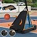 TIANTIANDIGITAL Portable Basketball Stand, Basketball System, 8-10 Feet Height Adjustable, LED Basketball Stand Light, Colorful Lights, Suitable for Outdoor Play at Night, Gray