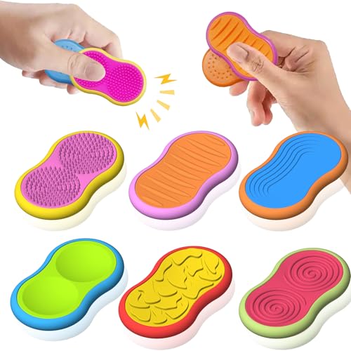 Zexrow Magnetic Sensory Stone Sliders Pack of 6 - Fidget Toys for Adults & Kids, Stress Relief for Anxiety, Autism, and ADHD, Unique Magnetic Fidget Stones with More Play Modes