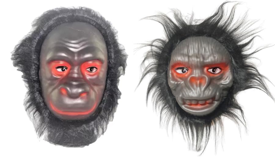 Combo of 2 Latex Rubber Realistic Funny scary Prank Face Mask with Hairs suitable for Adults and kids.