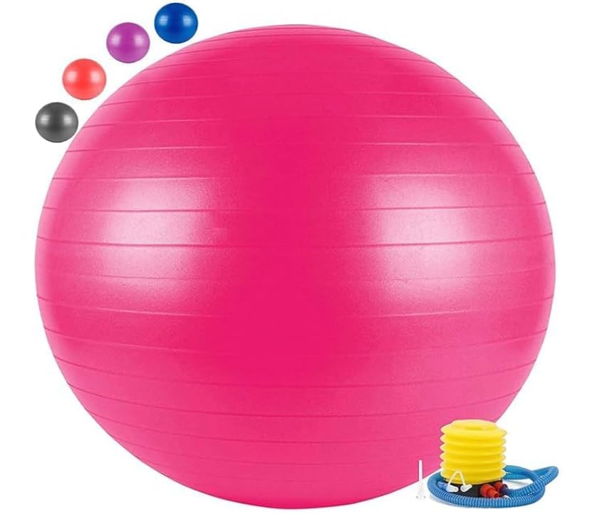 Exercise Yoga Ball for Fitness, Pilates and Balance Training, Pink, Extra Large-image-42