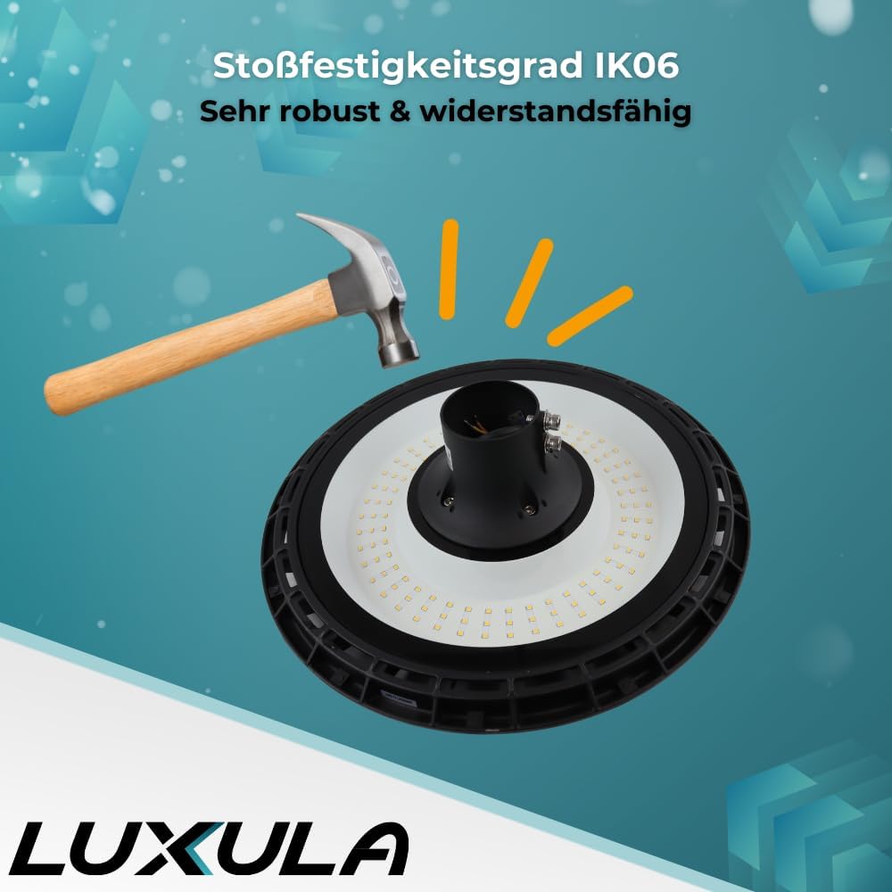 LUXULA LED Straßenlaterne rund 120W 12000lm 3000K IP65, Außenleuchte für Mast Ø60mm, wetterfeste Straßenlampe warmweiß, Mastleuchte außen für Parkplatz Garten, robuste Außenbeleuchtung