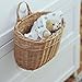 Kosz ścienny z wikliny z perforowanym wikliną, kosz ścienny do pokoju dziecięcego, wiszący kosz do przechowywania, dekoracyjny koszyk wiszący, naturalna dekoracja ścienna