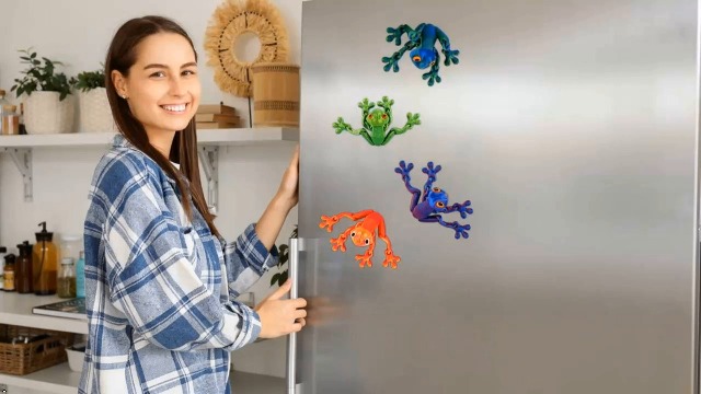 Imanes decorativos 3D en forma de rana, pack 4 piezas miniatura 7