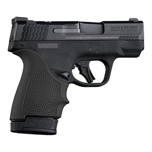 Hogue HandAll Beavertail Rubber Grip Sleeve for S&W M&P 9 Shield Plus, Black - 18410