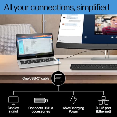 Image of HP E34m G4 32 inch Curved Conferencing MNTR, On-Screen Controls; Anti-Glare; Height Adjustable; Integrated Speakers; Curved Display; Webcam Eye Ease