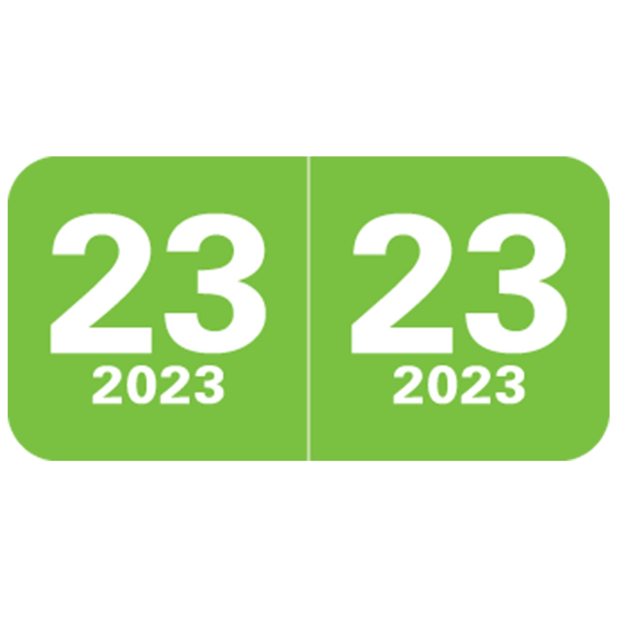 Doctor Stuff - 2023 Year Stickers, Col'R'Tab/Tabbies Compatible Series, Light Green Colored Year Labels for End Tab File Folders, 500/Roll, 1 Roll, 3/4" x 1-1/2"
