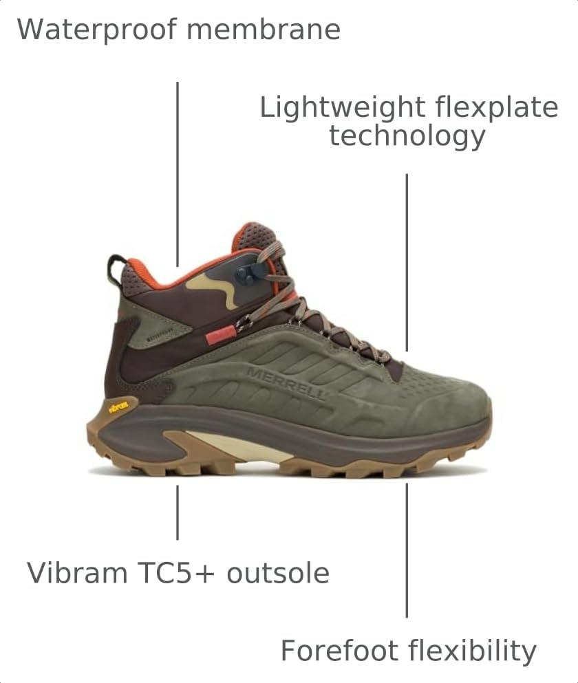 Image of Merrell mens Moab Speed 2 Leather Mid Waterproof | Hiking Boots