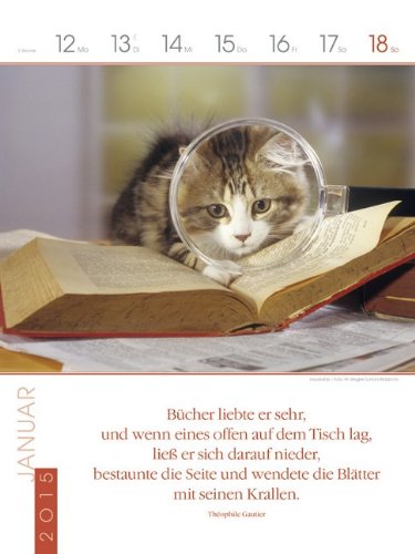 Katzen 2015: Literatur-Wochenkalender