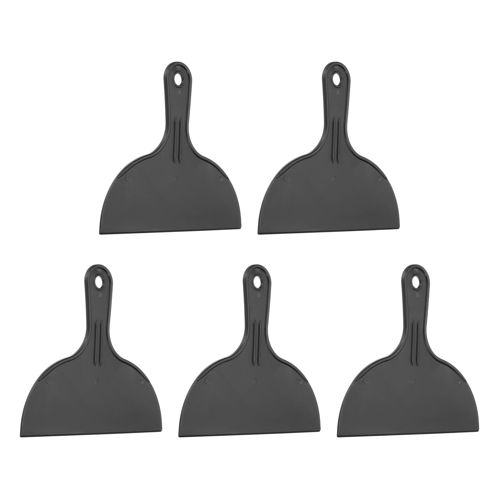 sourcing map 5pcs Putty Knife Scraper 8" Width Flexible Plastic Putty Knife Paint Scraper Tool for Taping Drywall Spreading Painting Wall Scratching Black