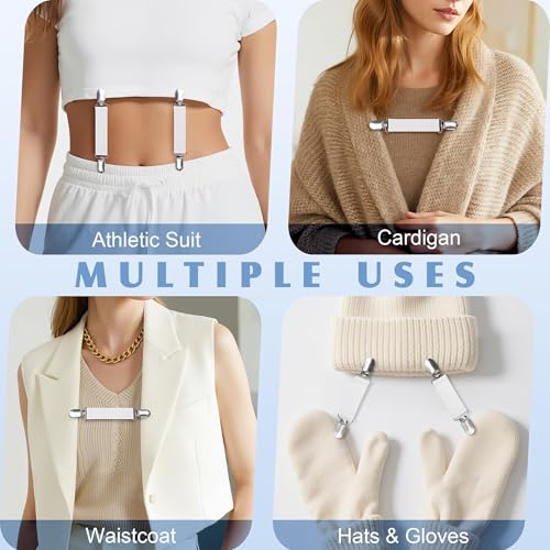 Image of URATOT 8 Pieces Dress Clips Back Cinch Set,Shirt,Sweater,Clothes,Hat,Mitten,Shawl,Waist Clips for Women Men