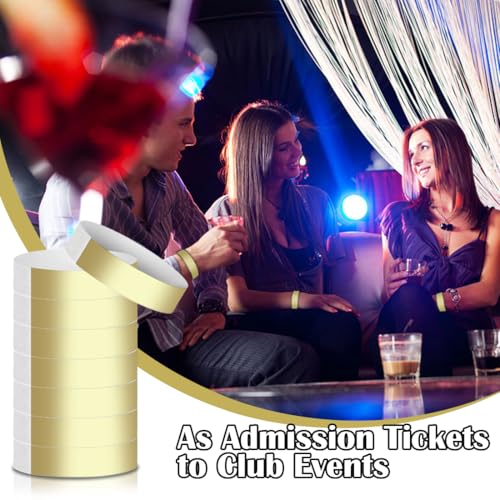 LICQIC 200 Pcs Gold Event Wristbands, Party Wristbands, Waterproof Wristbands Suitable for Event Parties Concerts Water Parks - Image 4