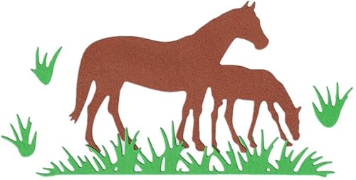 Miniatura 3 de 2 troqueles de corte de caballos y animales, troquelados de paja de hierba, plantillas de metal en relieve, molde de plantilla para tarjetas,