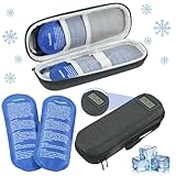 tlidfgeo Insulin Cooler Travel Case mit Temperaturanzeige, Insulin Pen Case mit 2 Eisbeutel, Wiederverwendbare Eisbeutel für Insulin Case & Injection Cooler Travel Case (Schwarz)