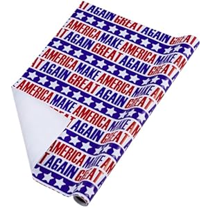RUSPEPA Wrapping Paper Roll, Mini Roll, Make America Great Again Pattern Gift Wrap Paper Great for Birthday, Holiday and Party. 17 Inches X 9.8 Feet