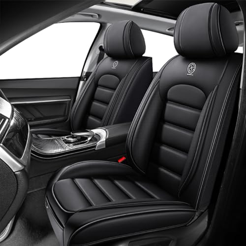 Image of Universal Car Seat Covers for Honda Civic 1975-2026 Anti-Slip Seat Covers,Waterproof Faux Leather Full Coverage Car Seat Protectors Interior Accessories(2Pcs Standard /Black)