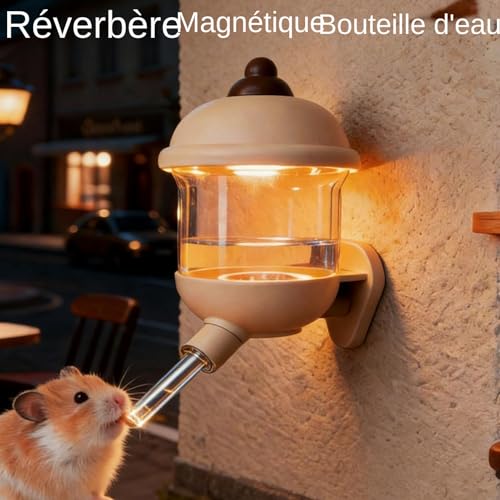 Biberón de agua para hámster y jerbillos con luz de jaula 5