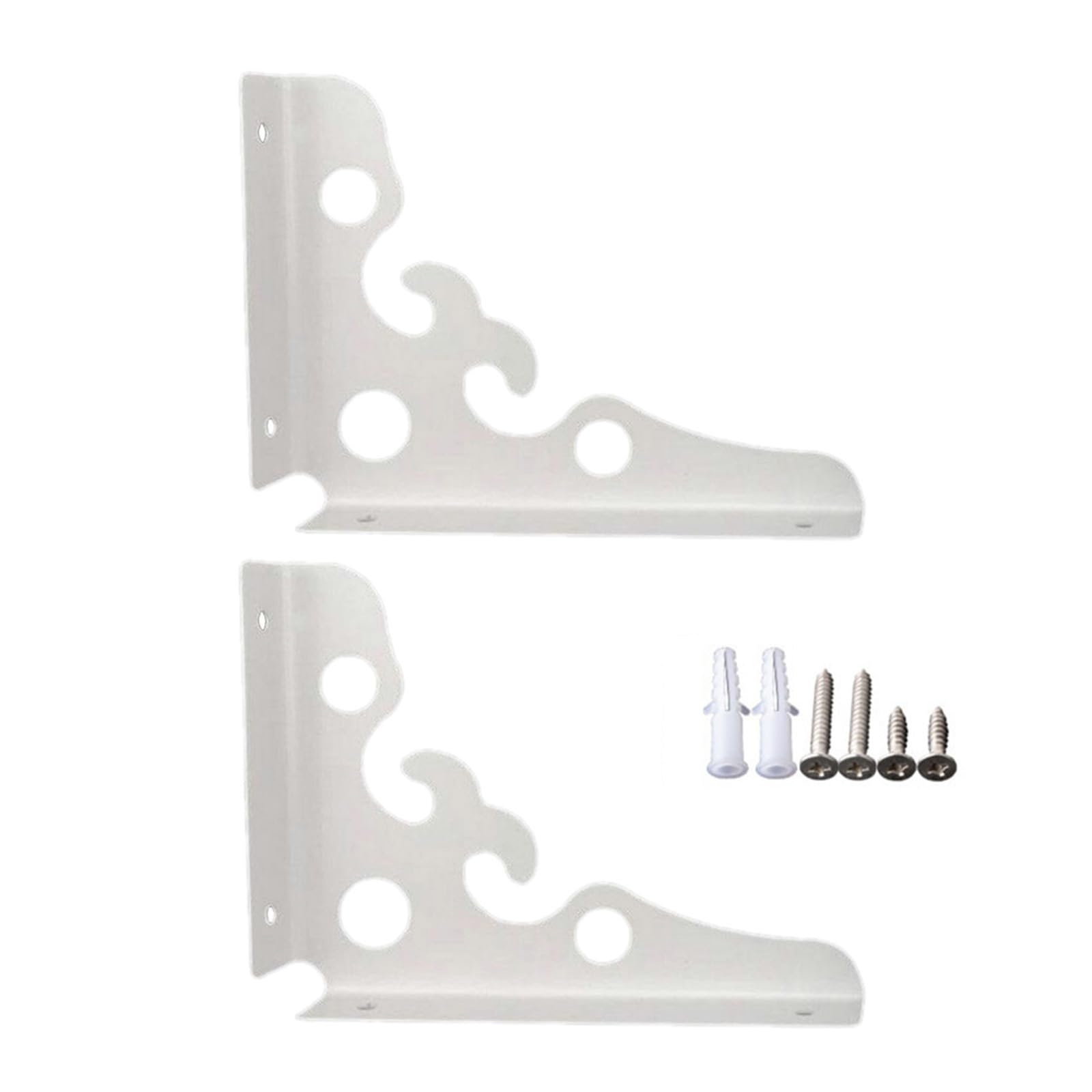 1 Pair Metal Floating Shelf Bracket Wall Mounted Metal Shelf Support Bracket Triangle Floating Shelf with Triangle Corner Screws