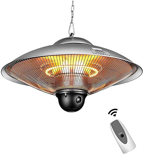 2500W Fern Außenpatio Heizung Elektrohänge Heizpilz Wasserdicht 3 Energieeinstellungen Infrarot-Strahler für Innen Balkon Garten