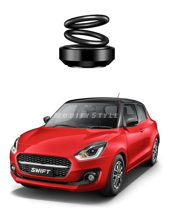 ModifyStyle Solar Powered Rotating Black Perfume/Air Freshener Suitable for Maruti Swift (2021 to Present) Type 5 (Pack of 1)